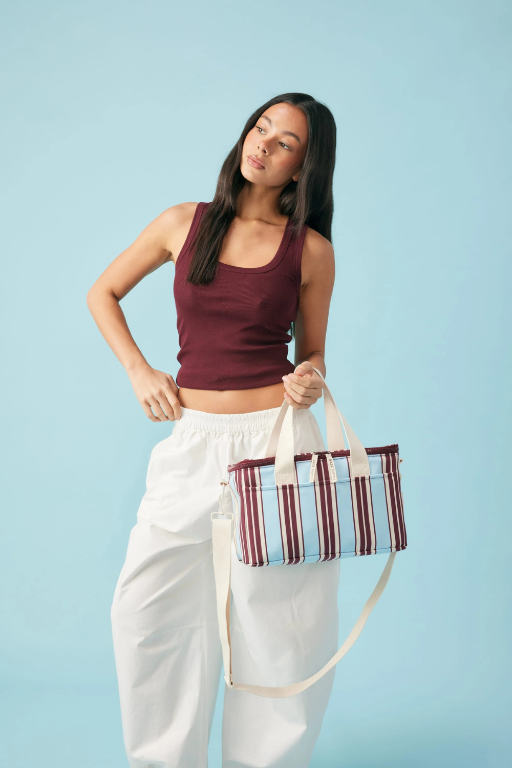 midi cool base- mulberry stripe