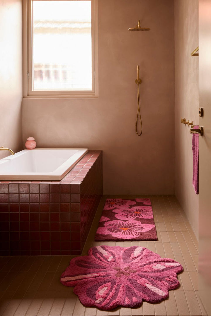 Jardin Pink Long Bath Mat