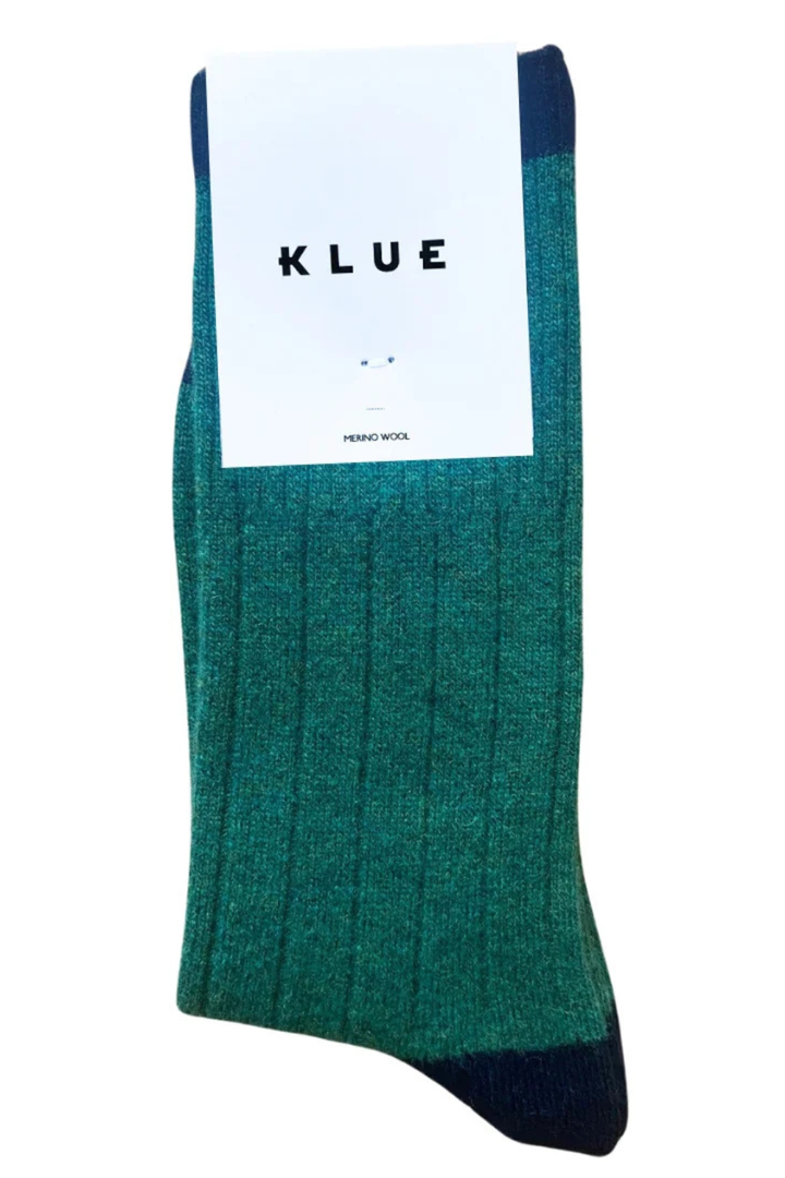 KLUE Merino Wool socks with Bands - Green & Navy