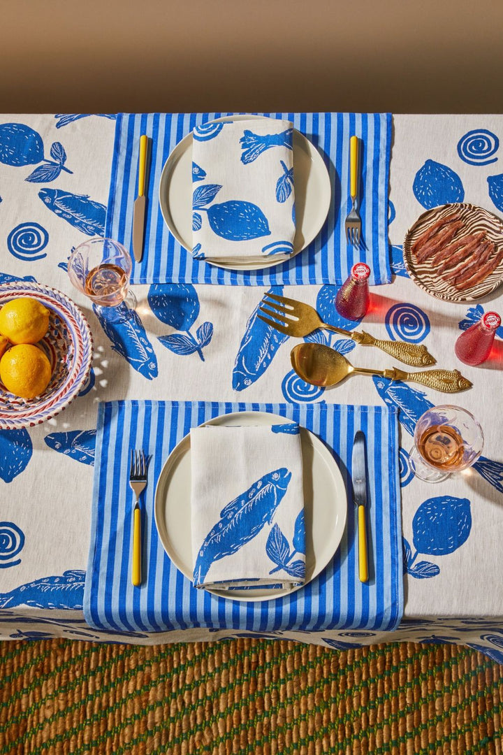 Sardines Blue Napkins (set of 4)