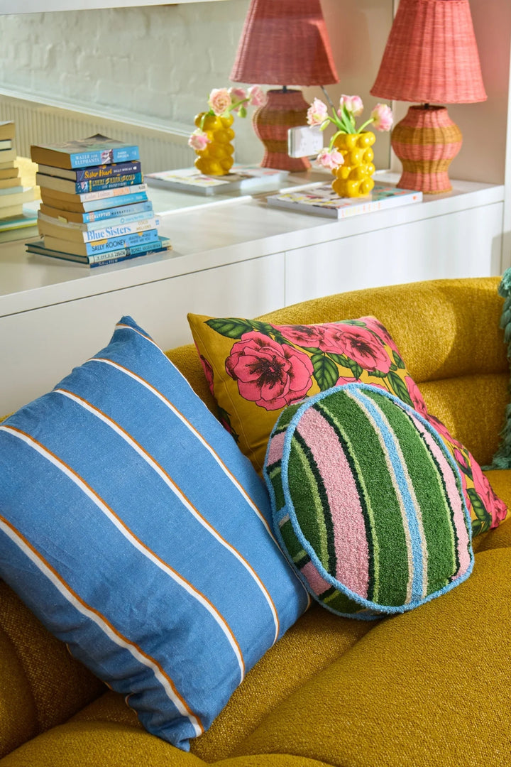 Blue Lagoon Stripe Upholstery Square Lounge Cushion