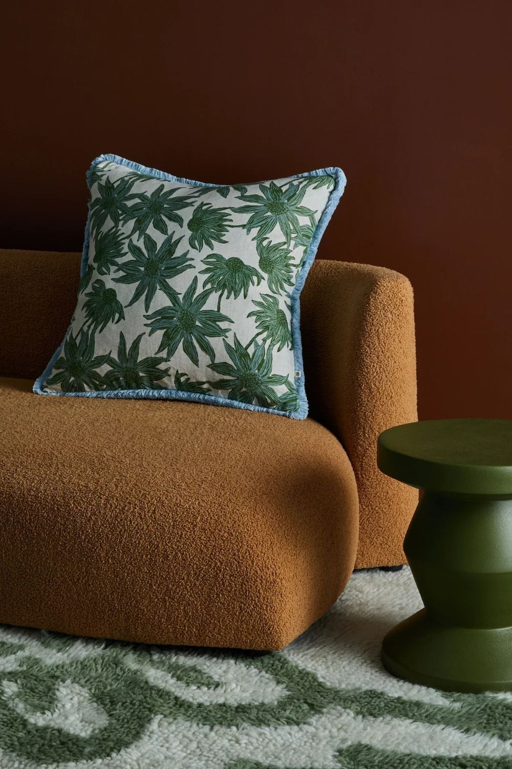 Flannel Flower Khaki Cushion