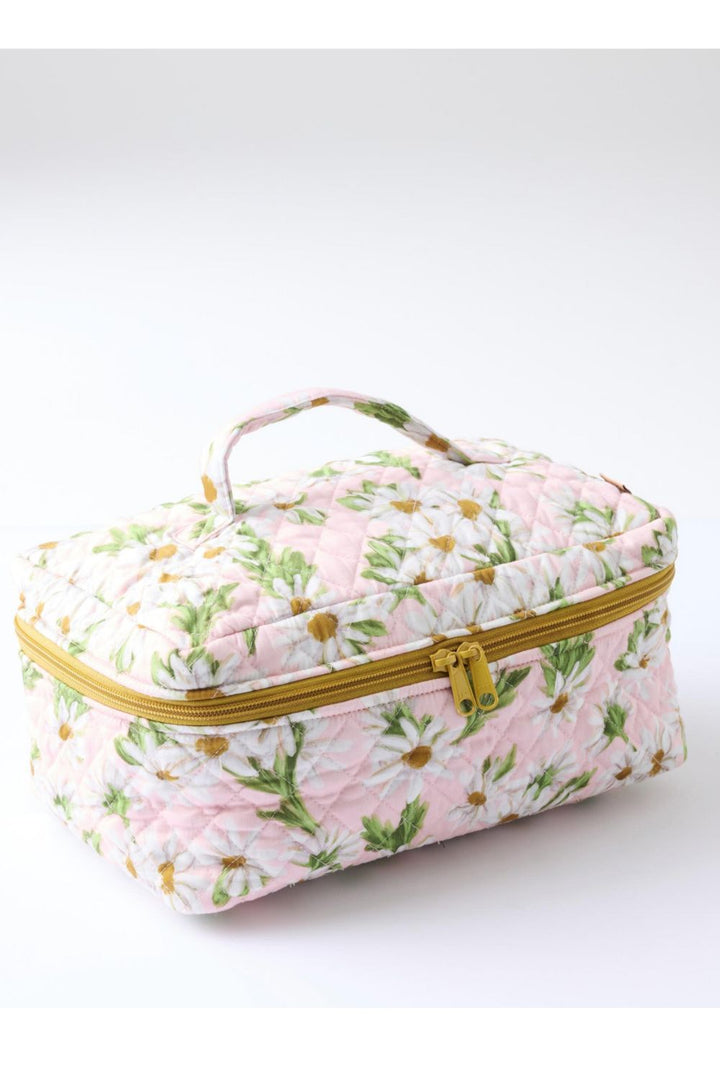 Sweet Daisy Quilted Cotton Toiletry Case One Size - Crate Expectations