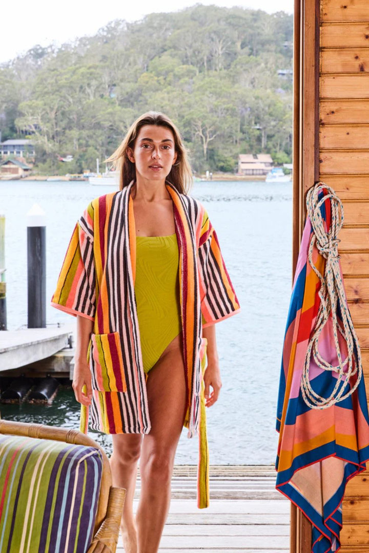 CASABLANCA STRIPE TERRY MINI ROBE