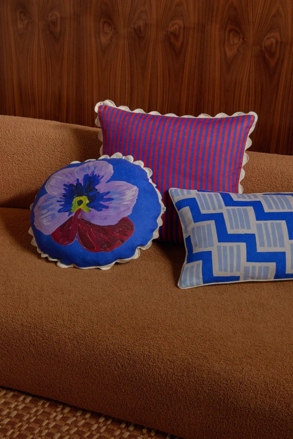 Pansy Klein Blue Linen Cushion