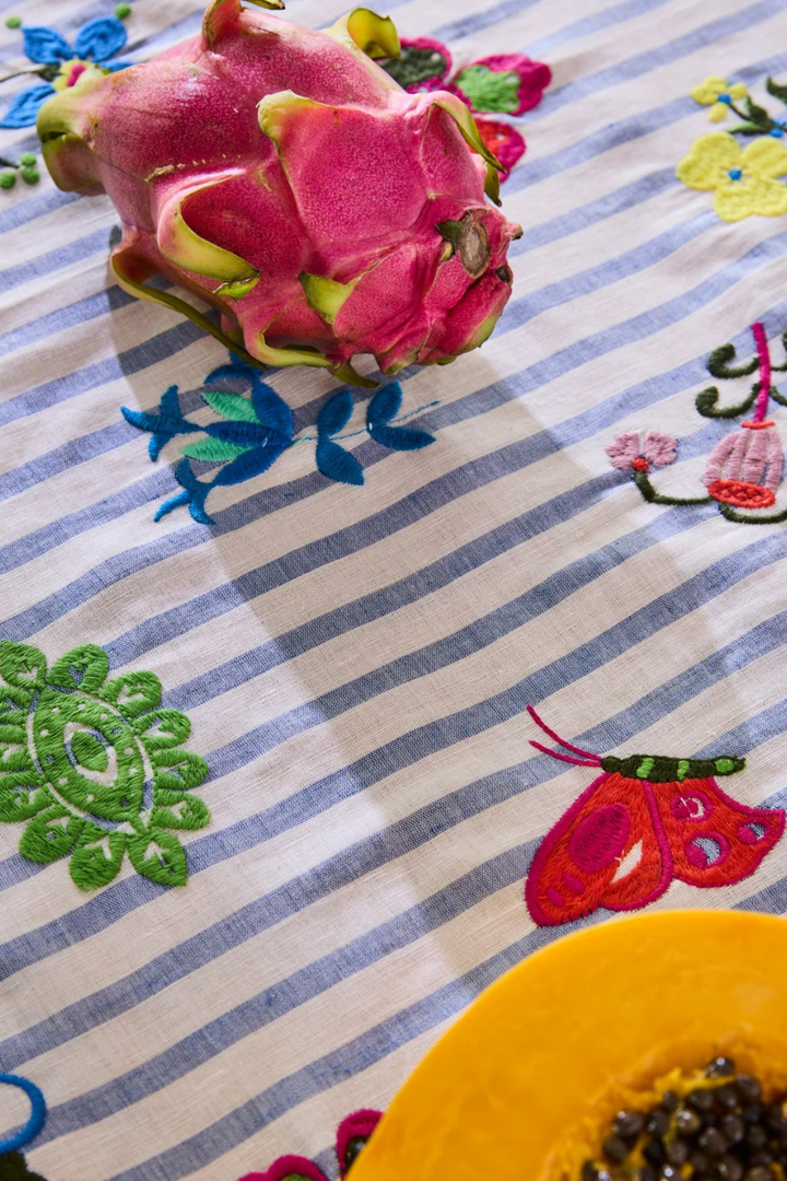 Kip&Co x Anna Spiro Malabar Floral Embroidered Tablecloth