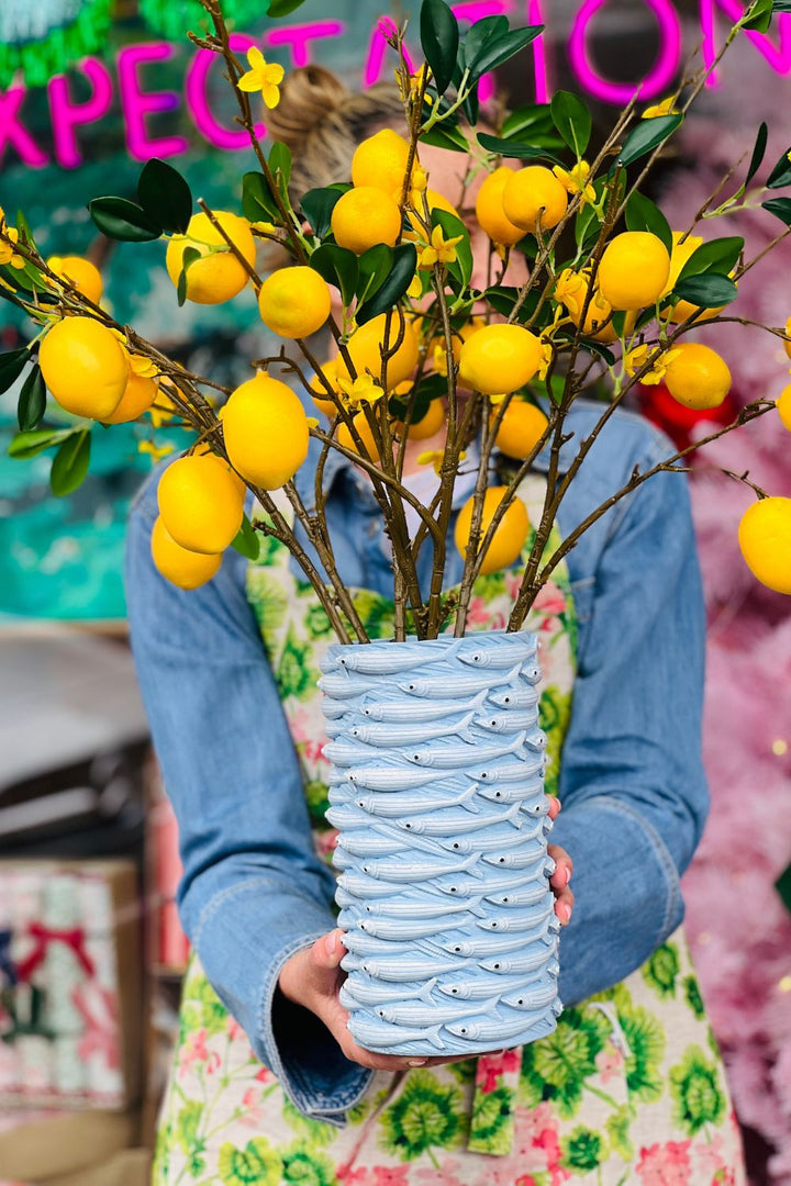 Sam Sardine Blue Resin Vase