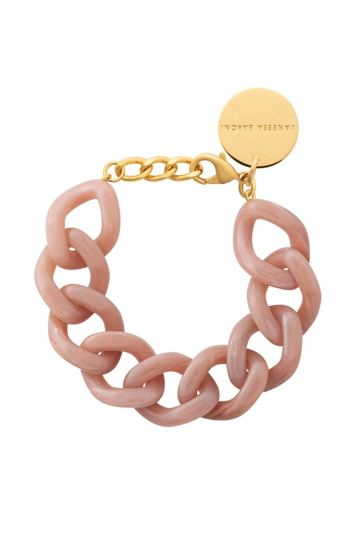 Flat Chain Bracelet- Blush Marble