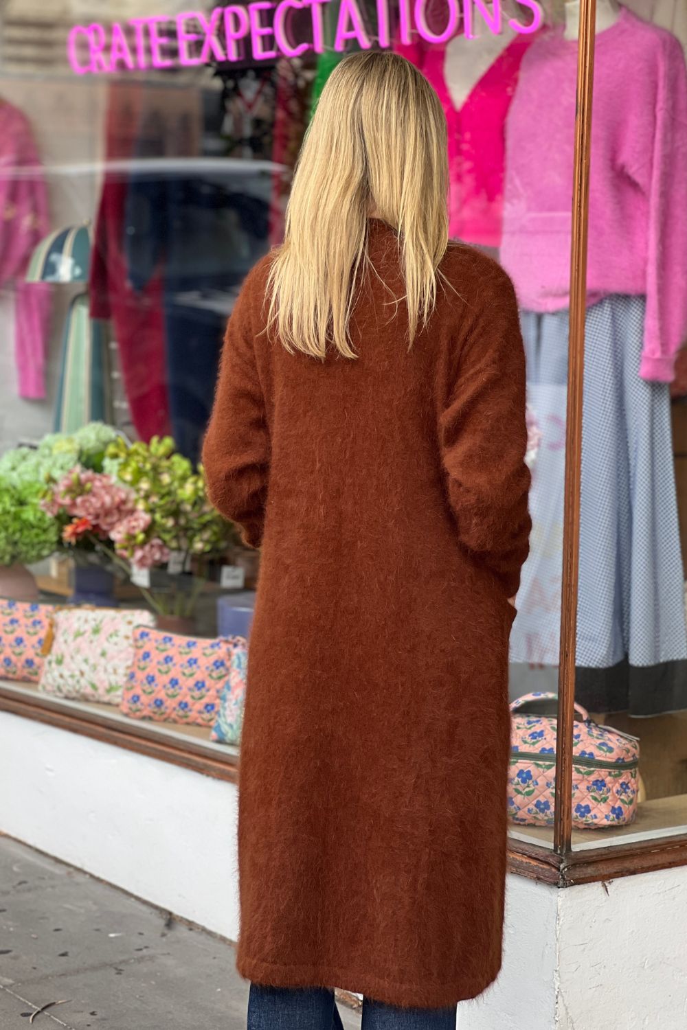 CHOCOLATE  LONG CARDIGAN