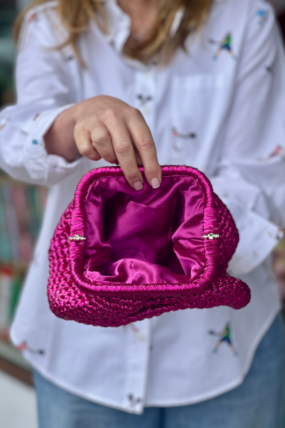 CAPRI - Fuchsia Metallic Clutch