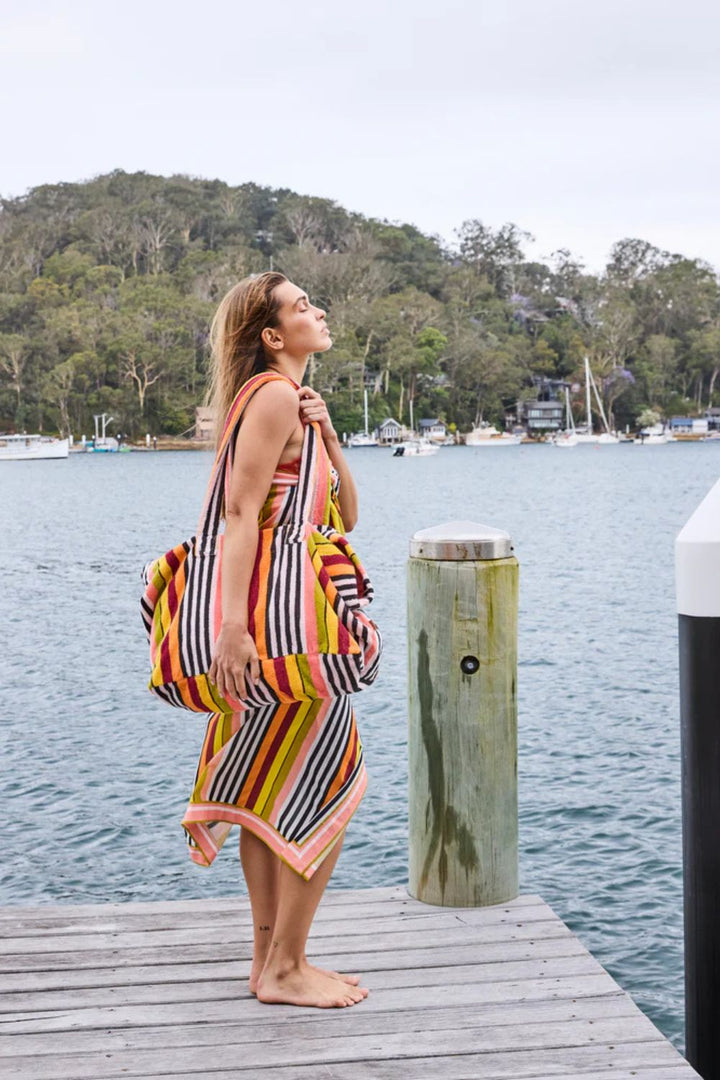 CASABLANCA STRIPE TERRY OVERSIZED BEACH BAG