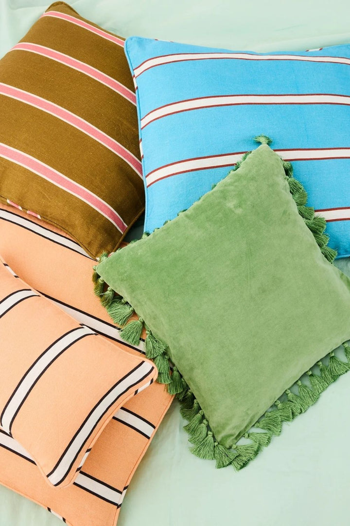 Carob Stripe Upholstery Square Lounge Cushion
