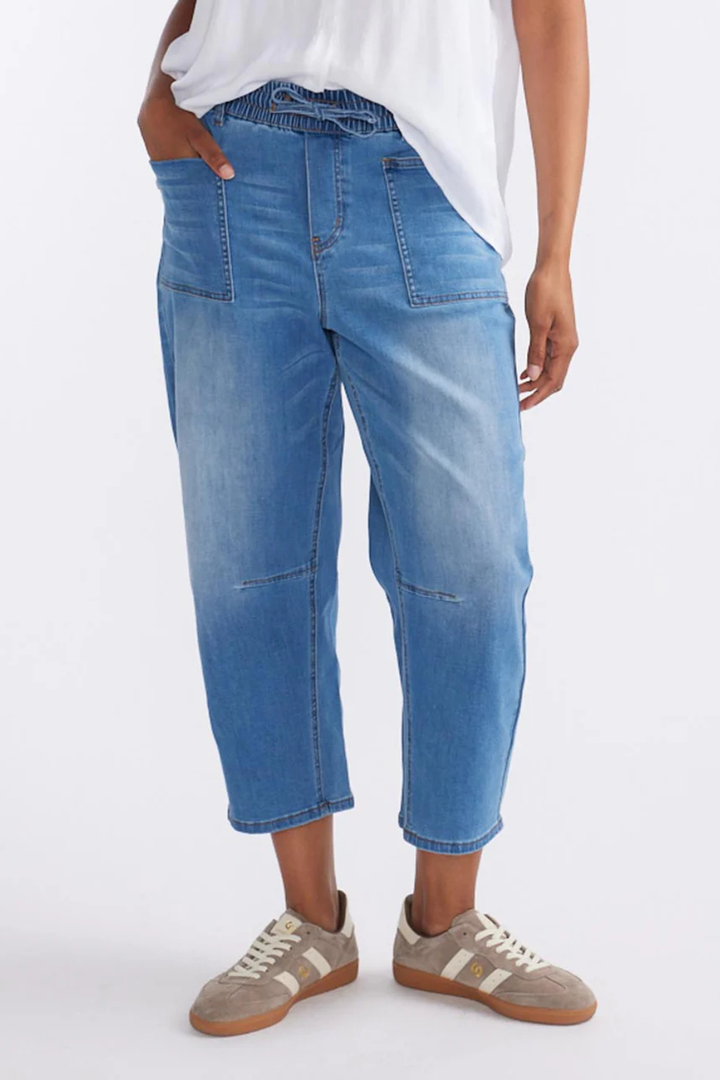 Leo Barrel Jeans - Blue Denim