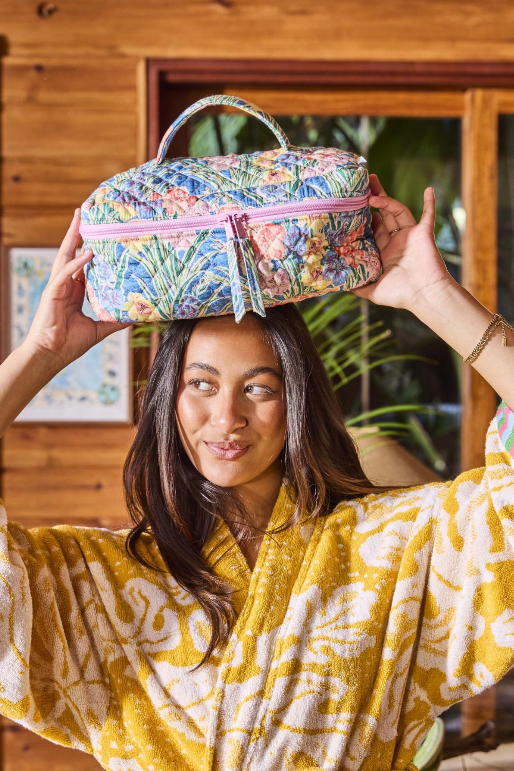 Kip&Co x Anna Spiro Gladiolus Quilted Cotton Toiletry Case One Size