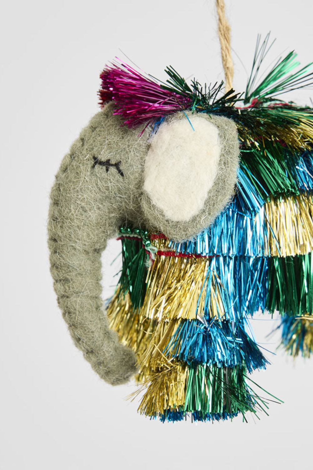 Shaggy Elephant Hanging Tree Decoration