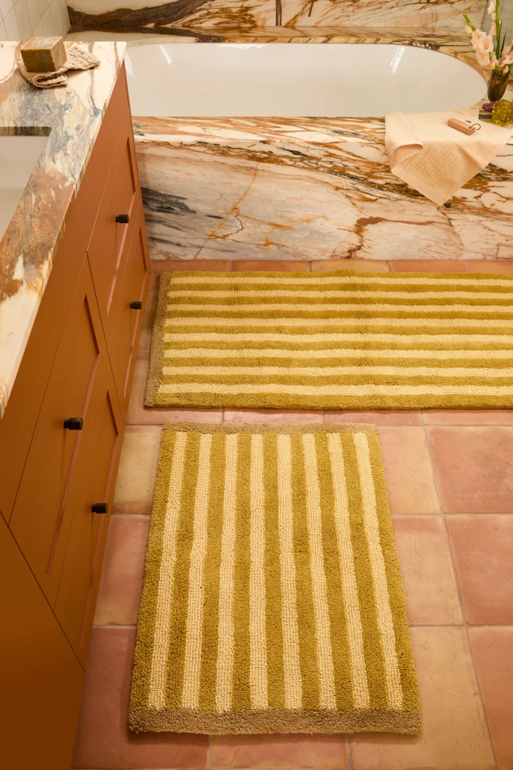 Stripe Mustard Long Bath Mat