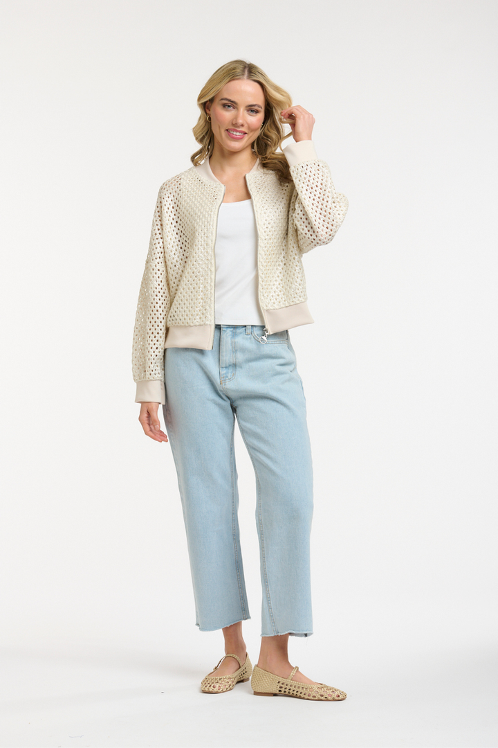 FOILED KNIT BOMBER