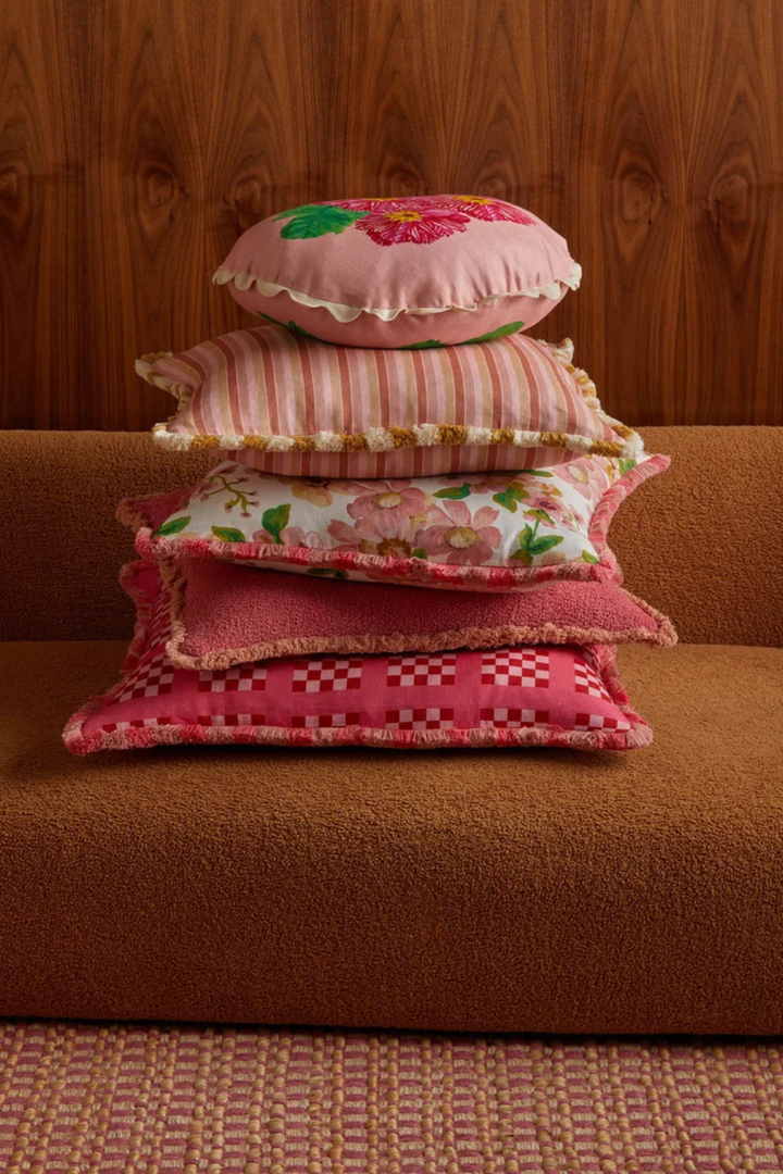 Delilah Pink Linen Cushion