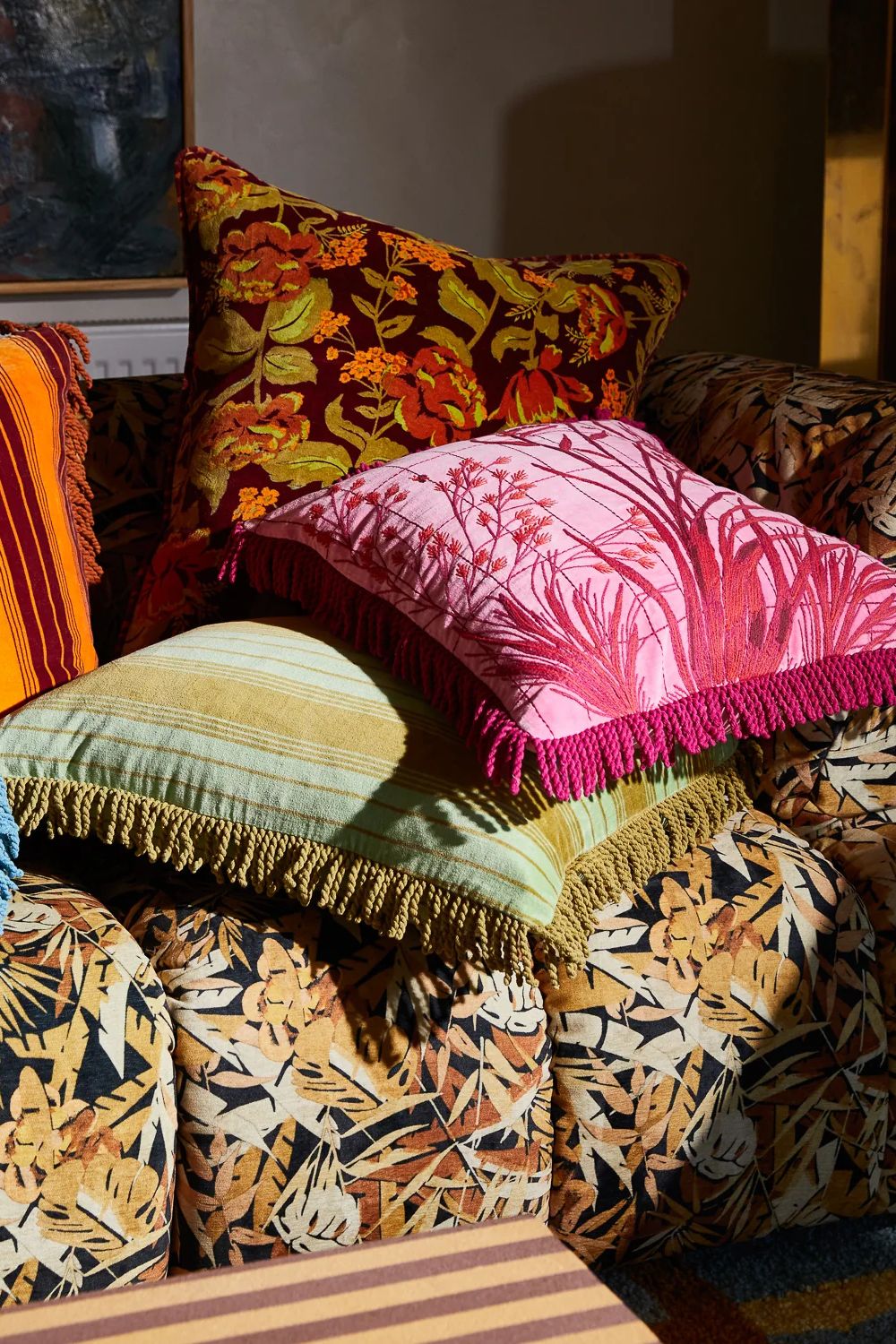 Adelyn Embroidered Cushion - Cosmo Pink