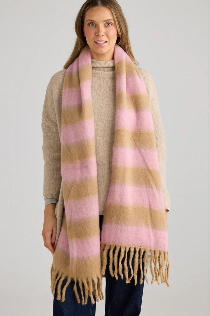 Malibu Scarf - Pink /Tan