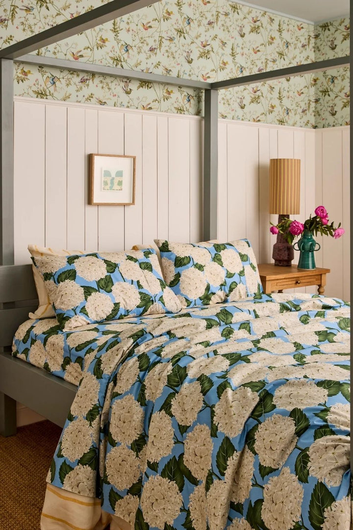 Hydrangea Blue Organic Cotton Pillowcases 2P Standard Sets