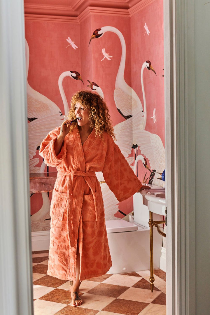 Peach Rock Pool Terry Bath Robe
