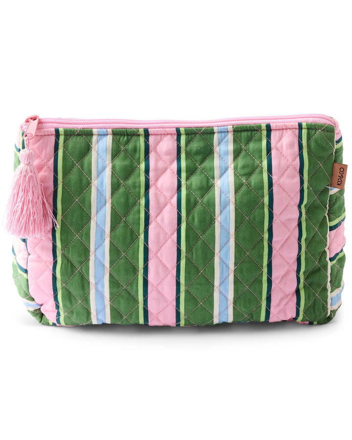 Cactus Stripe Quilted Cotton Toiletry Purse