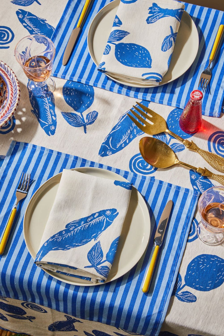 Sardines Blue Napkins (set of 4)