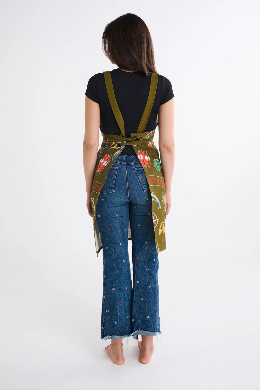 AUSSIE ROAD TRIP GREEN CANVAS BBQ APRON