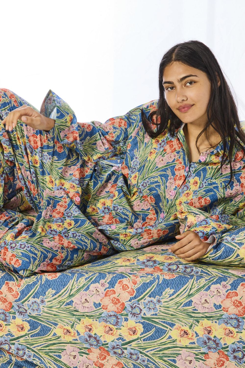 Kip&Co x Anna Spiro Gladiolus Organic Cotton Fitted Sheet