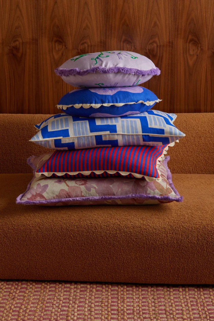 Pansy Klein Blue Linen Cushion