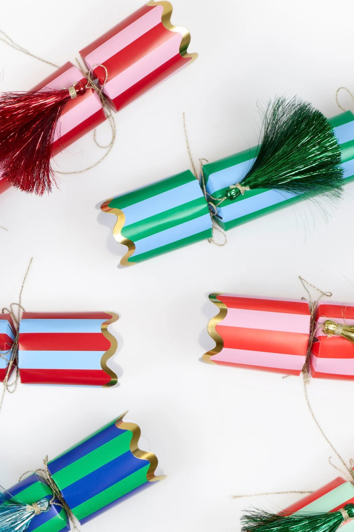 Striped Tinsel Tassel Crackers