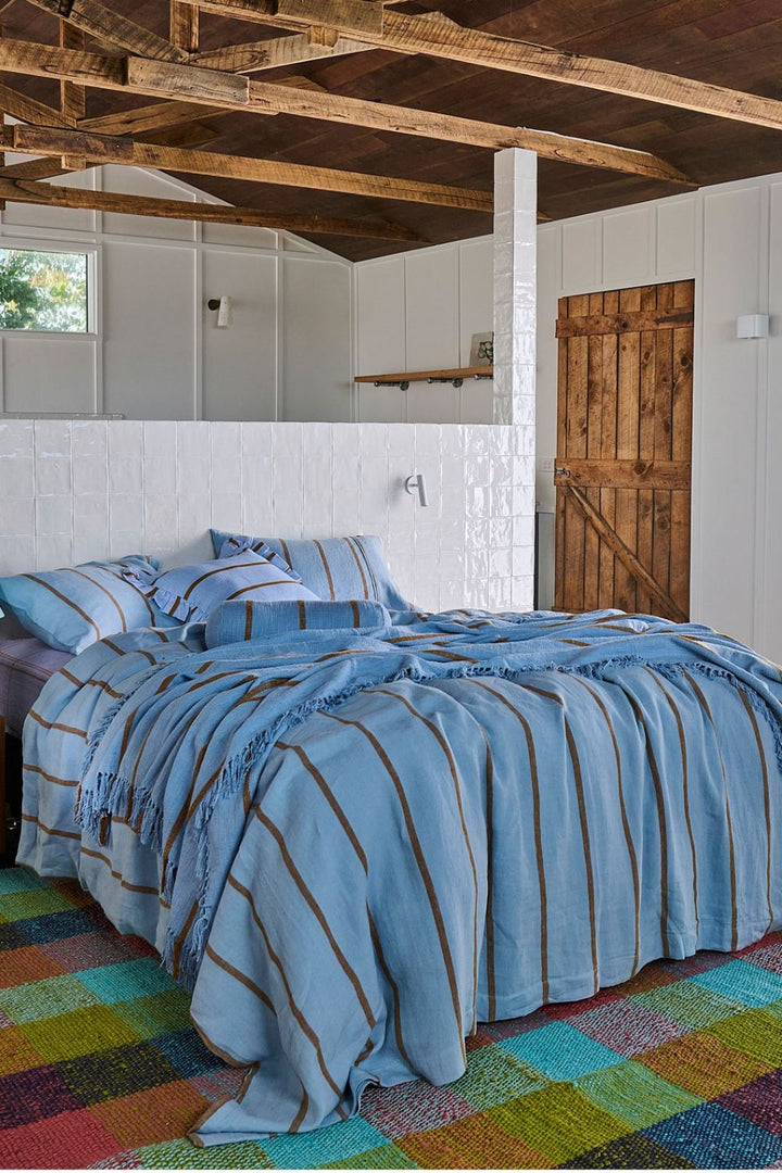 Como Stripe Linen Standard pillow cases 2p