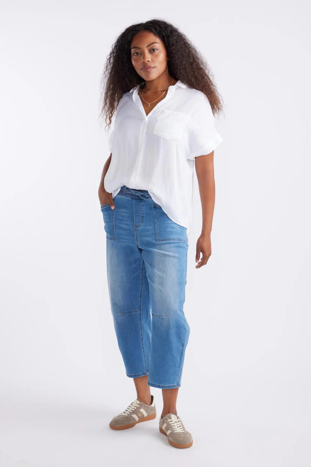 Leo Barrel Jeans - Blue Denim