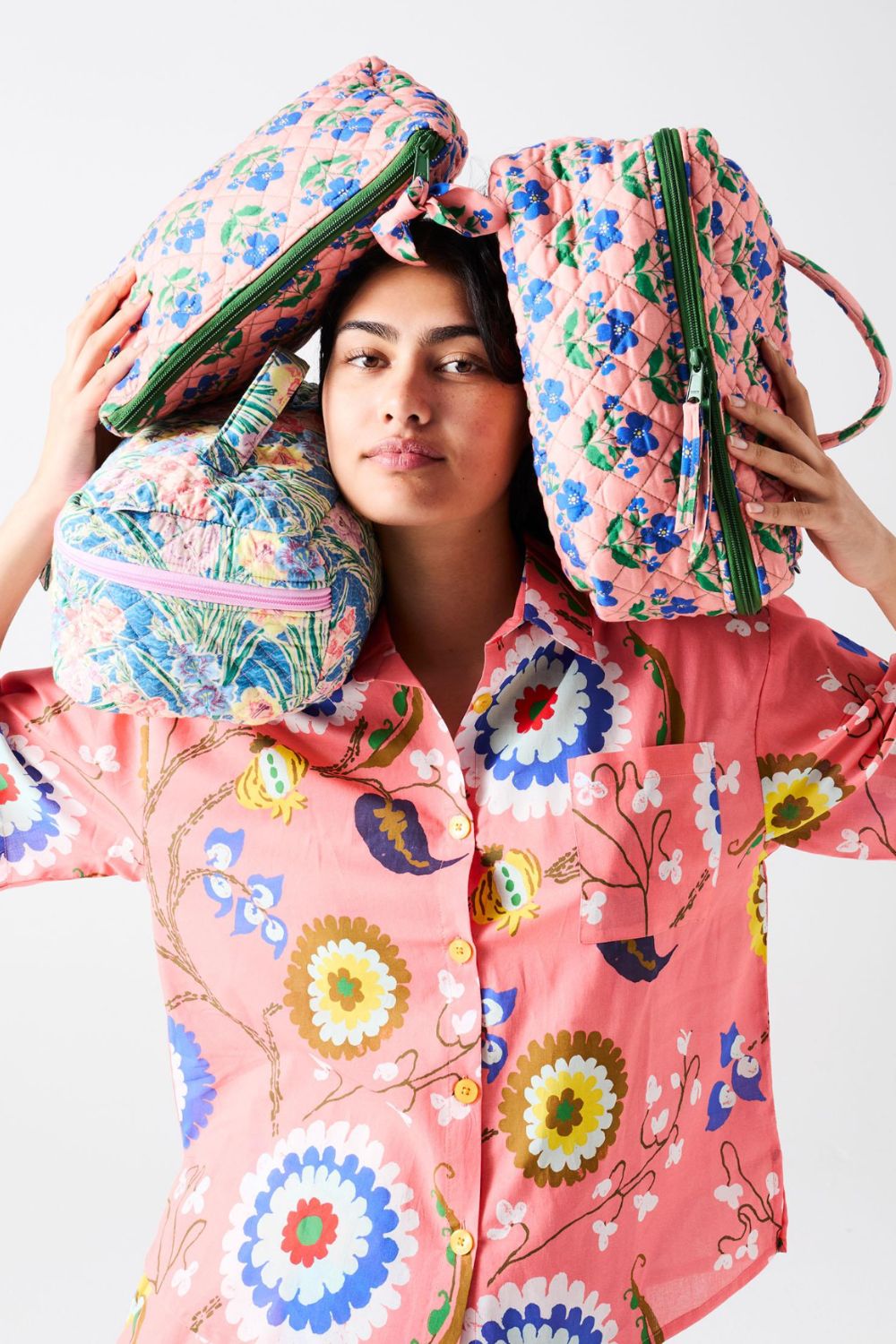 Kip&Co x Anna Spiro Gladiolus Quilted Cotton Toiletry Case One Size