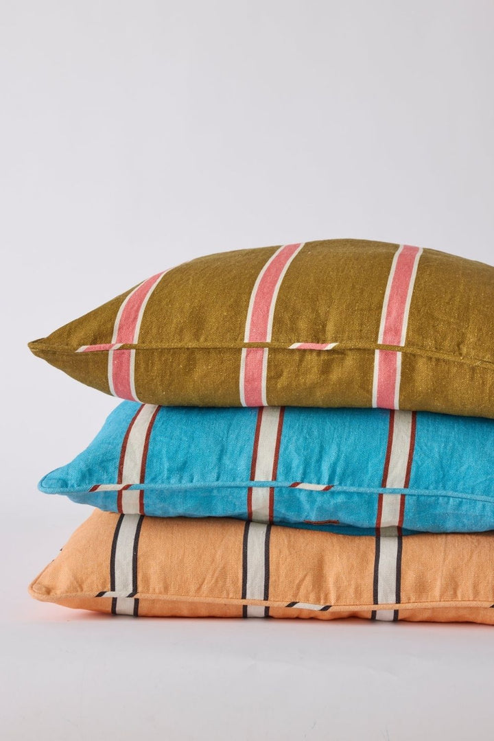 Carob Stripe Upholstery Square Lounge Cushion