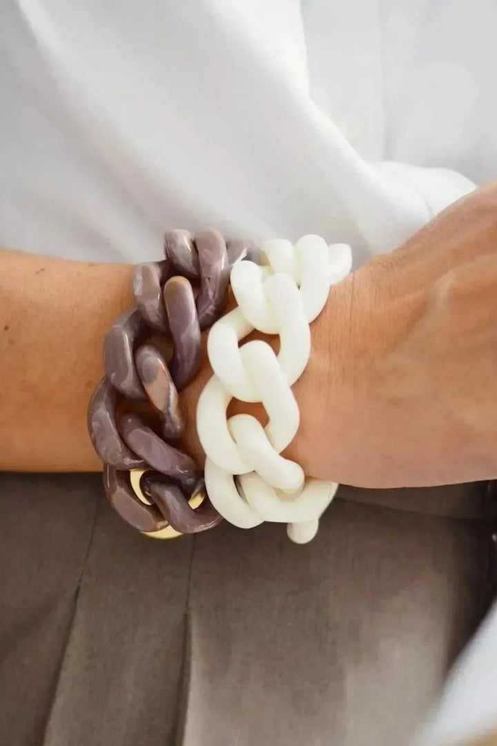 Flat Chain Bracelet Off White