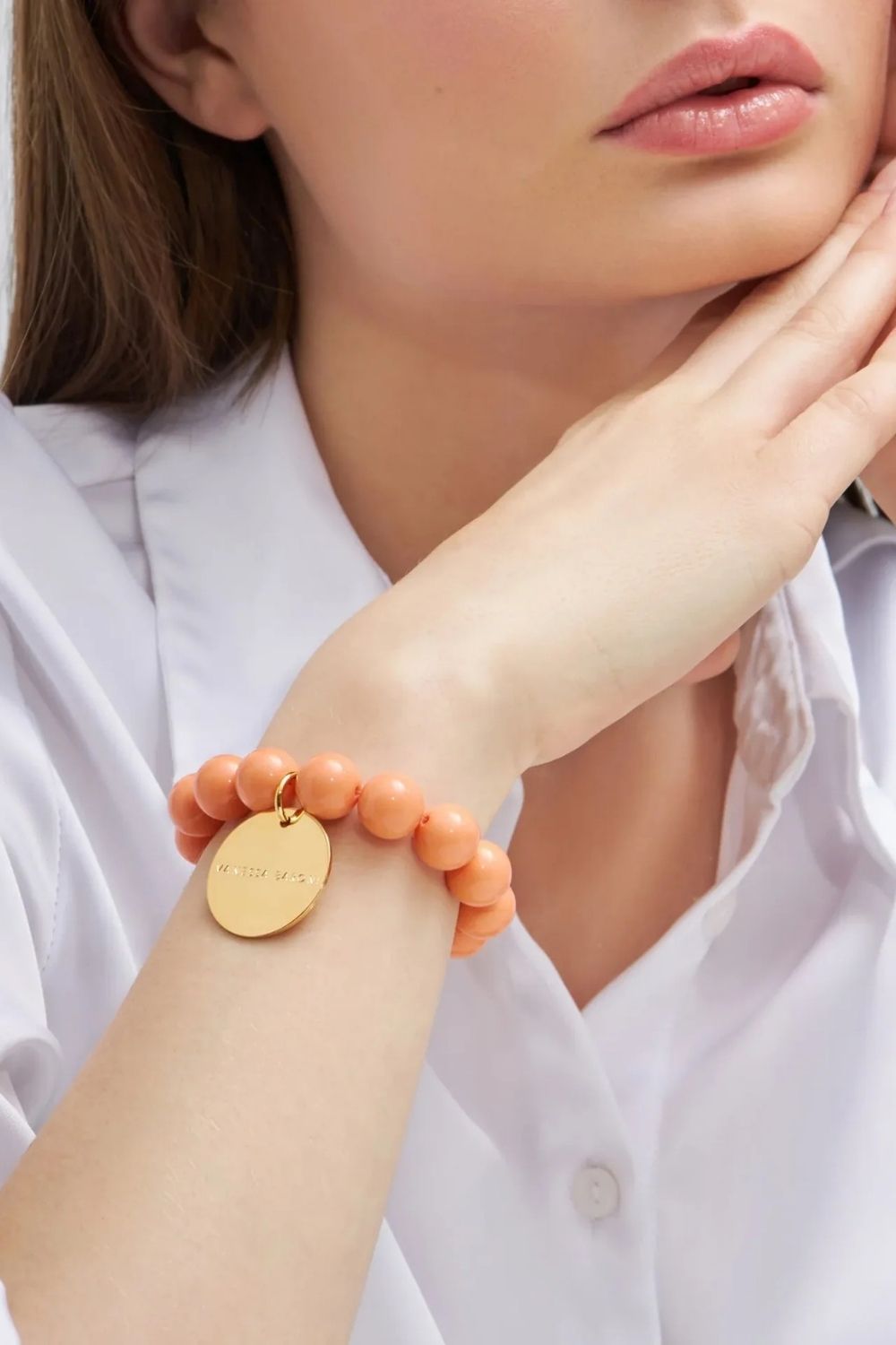 Mini Beads Flex Bracelet Peach