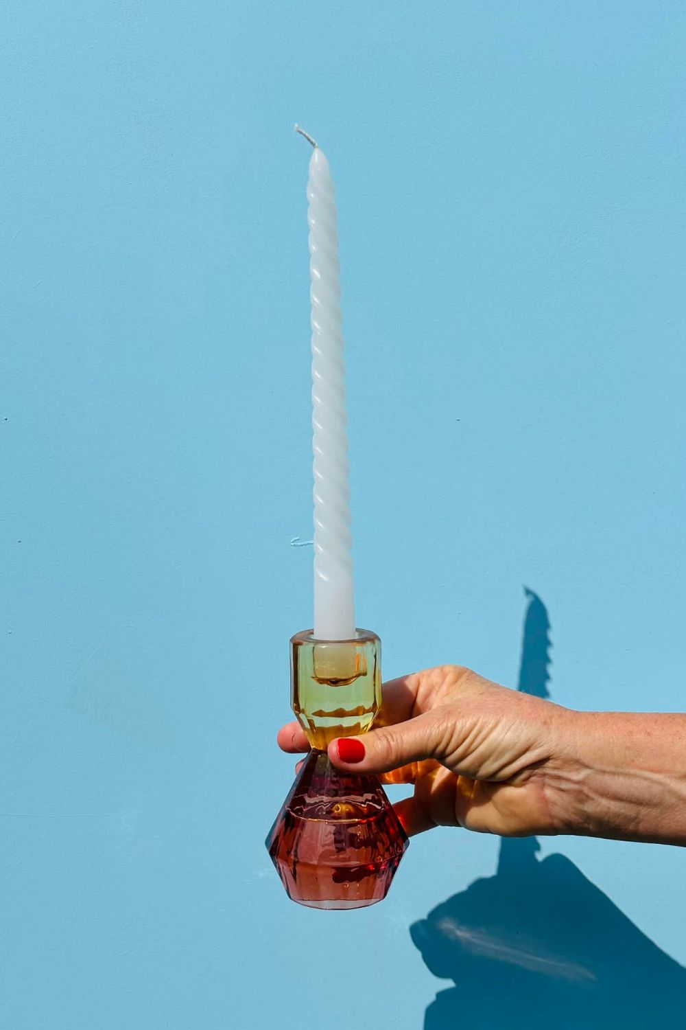 Amber Candle Stick Holder