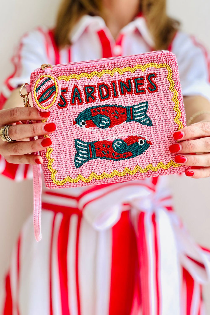 Sardines Beaded Clutch