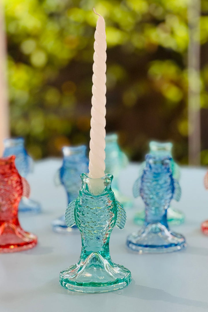 Goldfish Green Candle Stick Holder