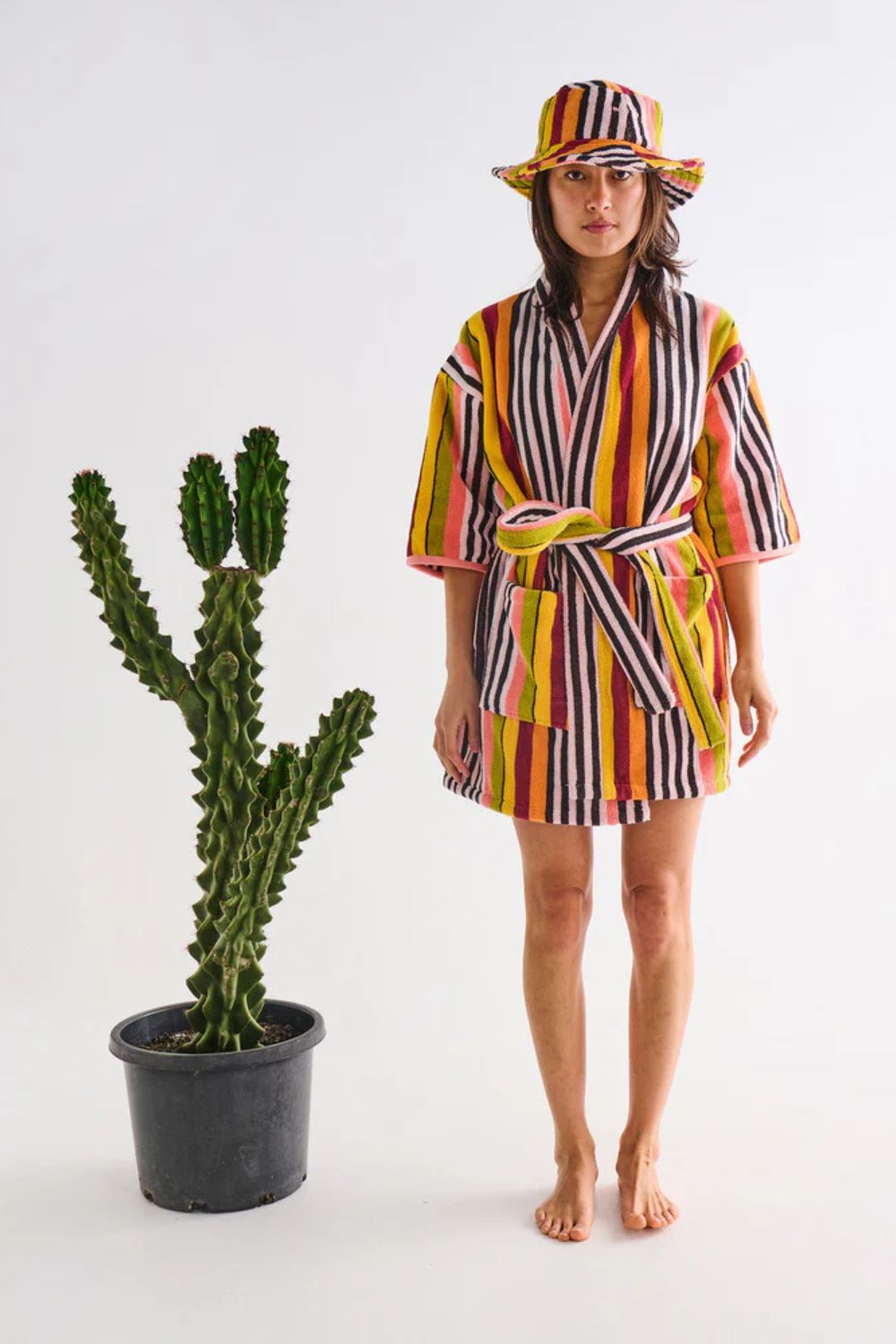 CASABLANCA STRIPE TERRY MINI ROBE
