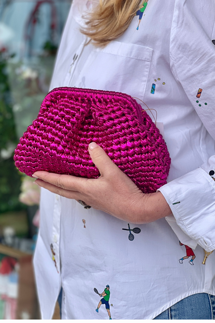 CAPRI - Fuchsia Metallic Clutch