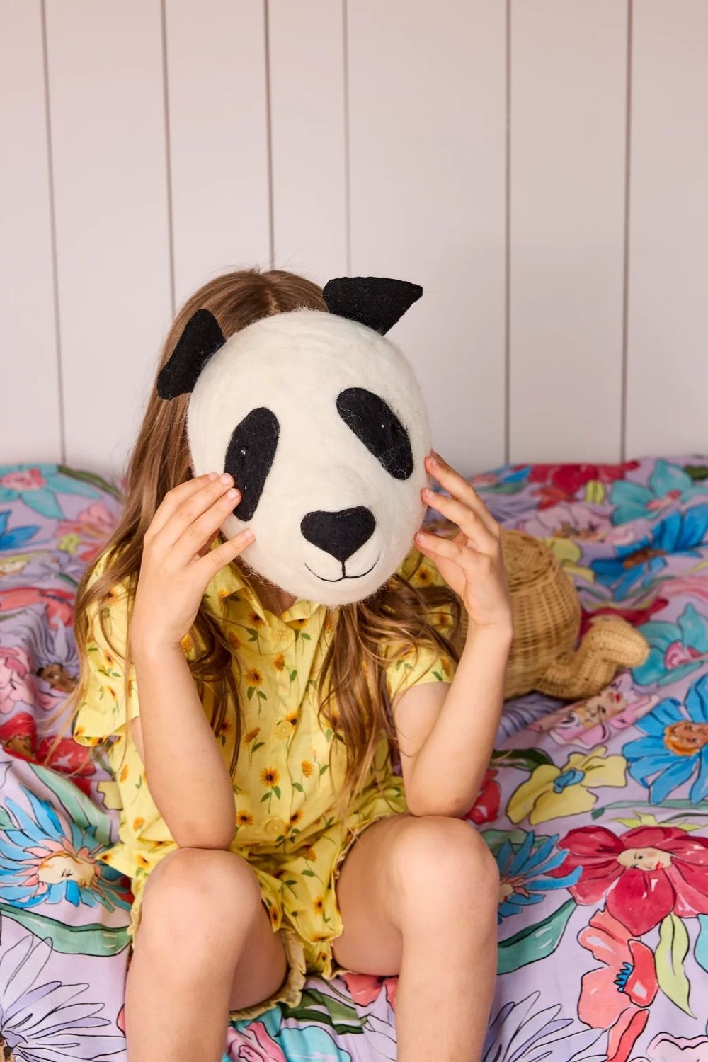 Panda Felted Animal Wall Mount