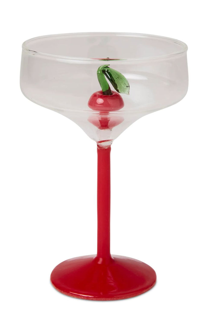 CHERRY ON TOP MARGARITA GLASS 2P SET