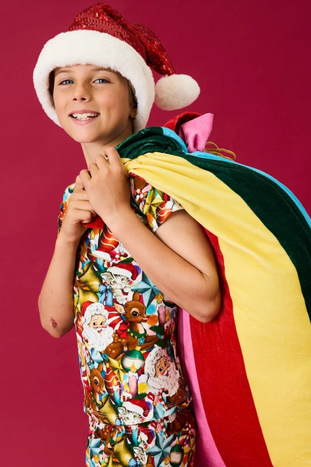 Rainbow Joy Velvet Santa Sack
