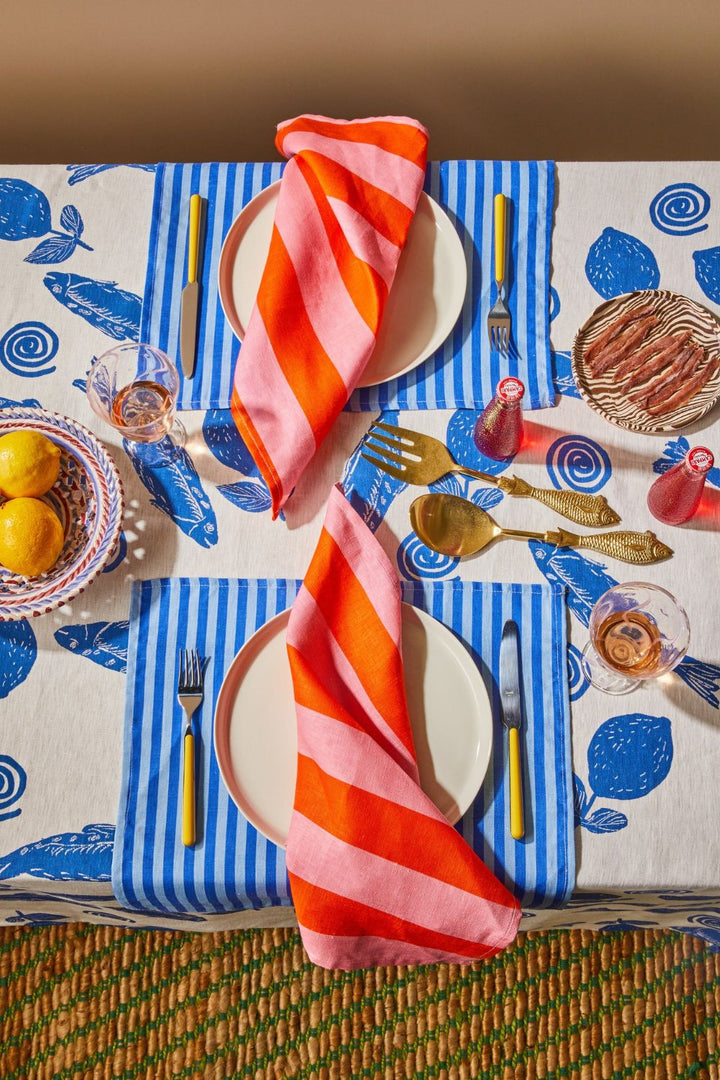 Sardines Blue Tablecloth - Size: Medium 250cm x 170cm