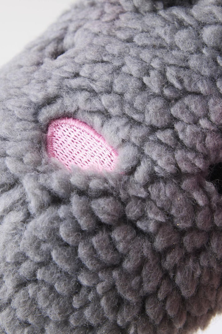 Fluffy Grey Bunny Sherpa Kids Slippers - Crate Expectations
