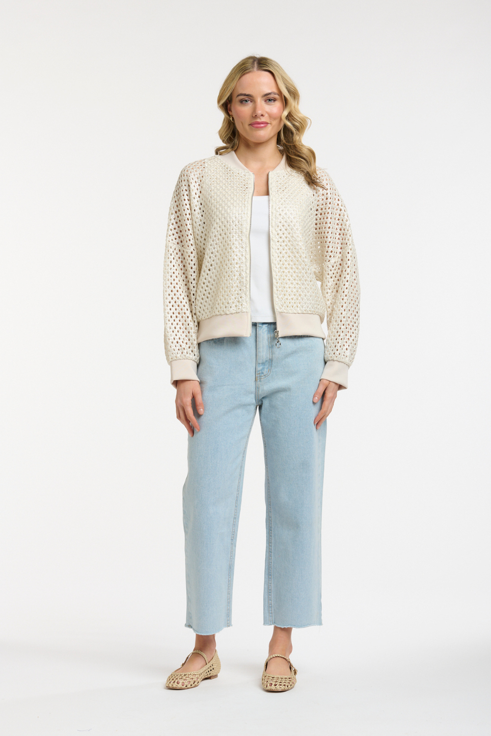 FOILED KNIT BOMBER