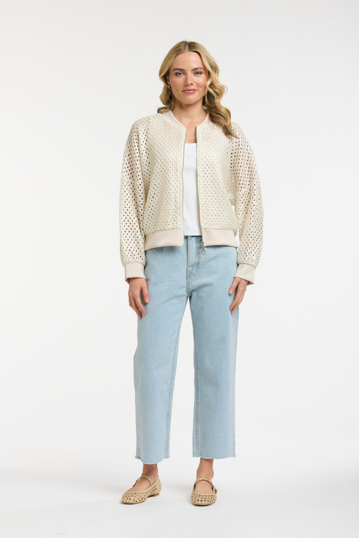 FOILED KNIT BOMBER